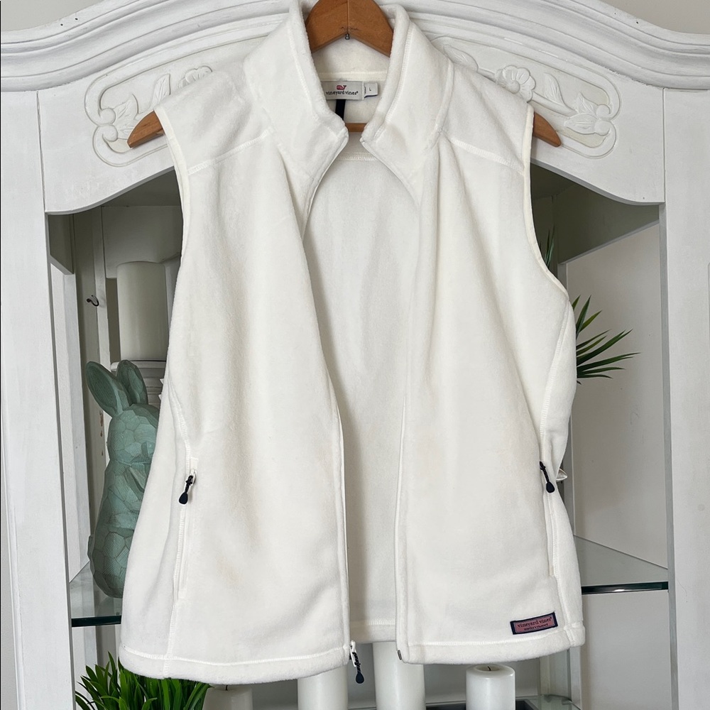 Vineyard Vines Ivory Fleece Vest